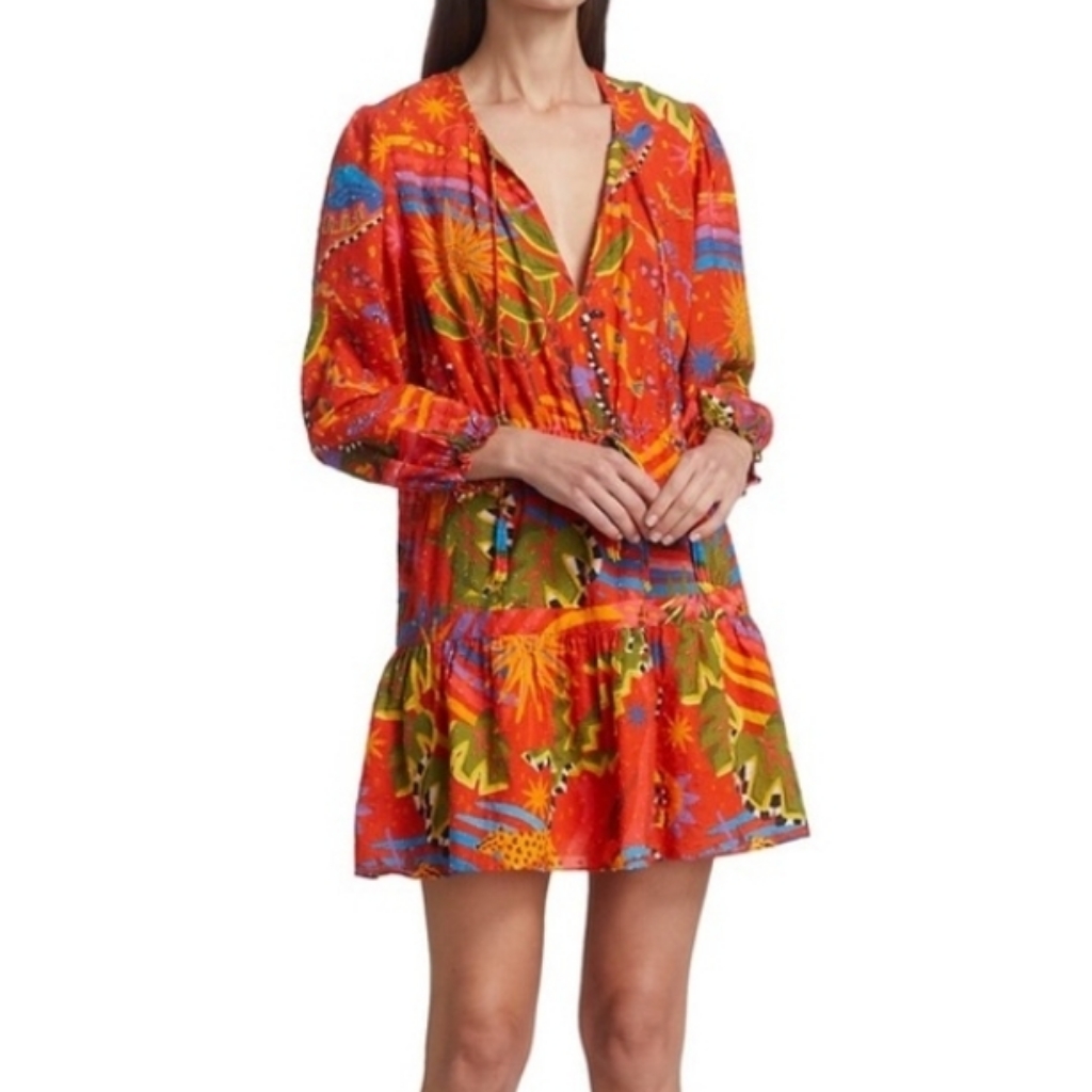 Farm Rio Magic Forest Mini Dress Size L Multicolor